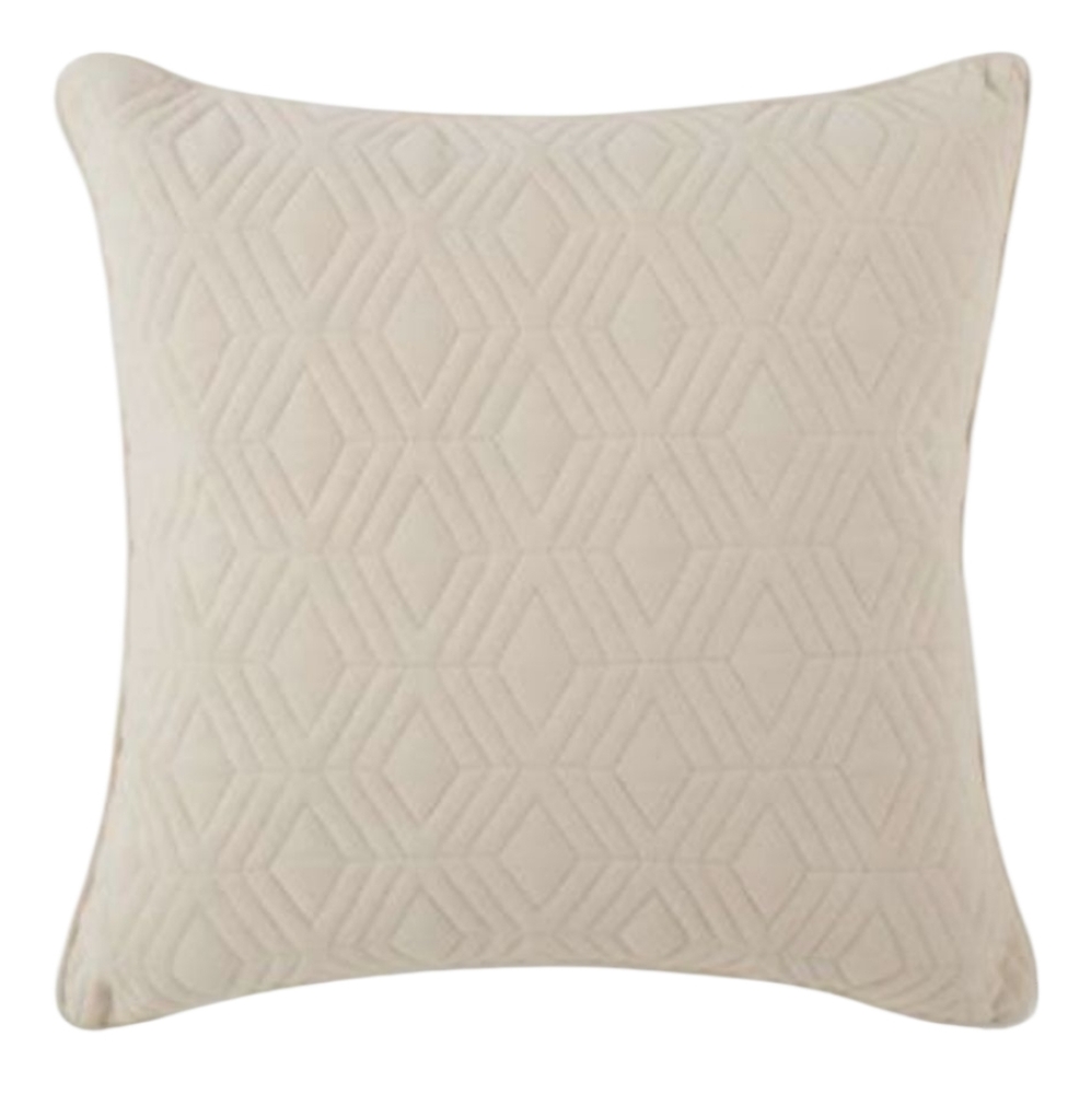 NWT 2 Fieldcrest Heritage Plush Diamond Velvet Decorative Beige Pillows